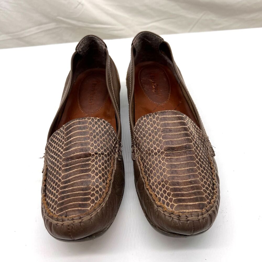 Bare Traps Loafer Driving Heel Brown Leather Comfort Shoe Women's Size 9 M